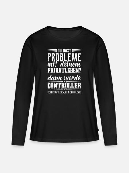 Controlling Rechnungswesen Lustig Controller - Frauen Premium Bio Langarmshirt - Schwarz