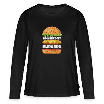 Burger - T-shirt manches longues Premium bio Femme - noir - Devant - Julia (174cm)