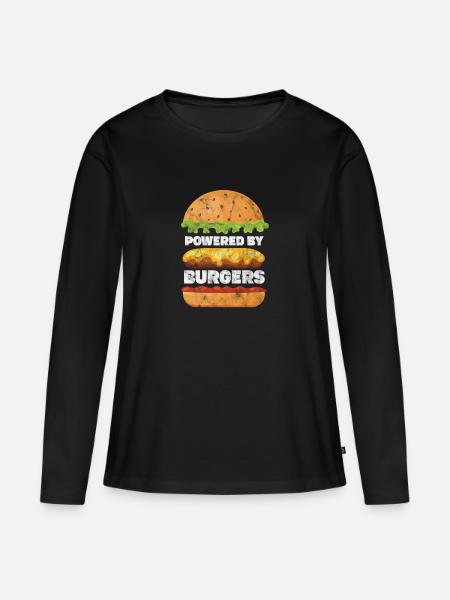 Burger - Frauen Premium Bio Langarmshirt - Schwarz