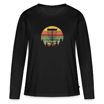 Disc Golf - Frauen Premium Bio Langarmshirt - Schwarz - Vorne - Julia (174cm)