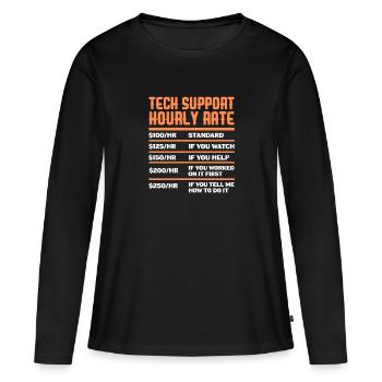 Support technique Computer It Admin Cadeau - T-shirt manches longues Premium bio Femme - noir - Devant - Julia (174cm)
