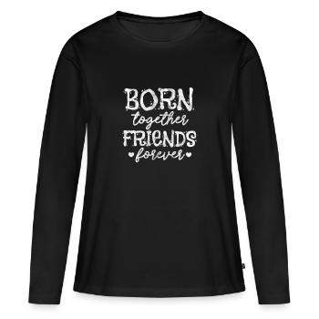 Zwillinge - Frauen Premium Bio Langarmshirt - Schwarz - Vorne - Julia (174cm)