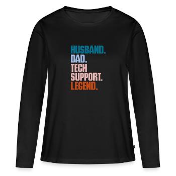 Support technique Computer It Admin Cadeau - T-shirt manches longues Premium bio Femme - noir - Devant - Julia (174cm)