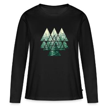 Wald - Frauen Premium Bio Langarmshirt - Schwarz - Vorne - Julia (174cm)