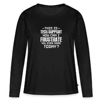 Support technique Computer It Admin Cadeau - T-shirt manches longues Premium bio Femme - noir - Devant - Julia (174cm)