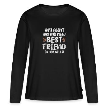 Tante Geburt - Frauen Premium Bio Langarmshirt - Schwarz - Vorne - Julia (174cm)
