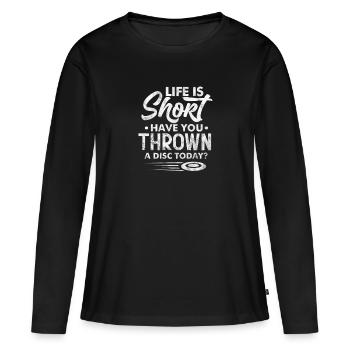 Ultimate Frisbee - Frauen Premium Bio Langarmshirt - Schwarz - Vorne - Julia (174cm)