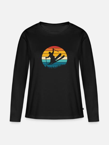 Ski - Women's Premium Organic Long Sleeve Shirt - black