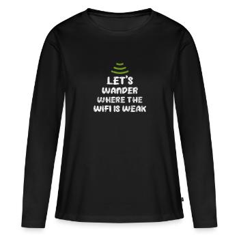 Forêt - T-shirt manches longues Premium bio Femme - noir - Devant - Julia (174cm)