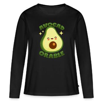 Jeu de mots avocat - T-shirt manches longues Premium bio Femme - noir - Devant - Julia (174cm)