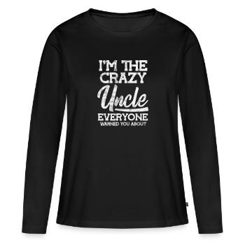 Oncle - T-shirt manches longues Premium bio Femme - noir - Devant - Julia (174cm)