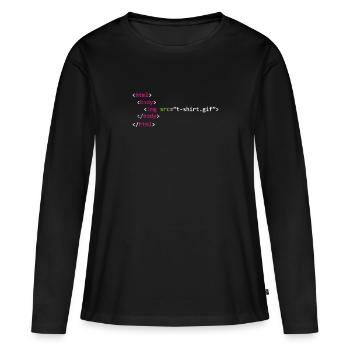 Programmeur - T-shirt manches longues Premium bio Femme - noir - Devant - Julia (174cm)