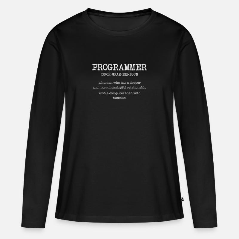 Programmierer - Frauen Premium Bio Langarmshirt - Schwarz
