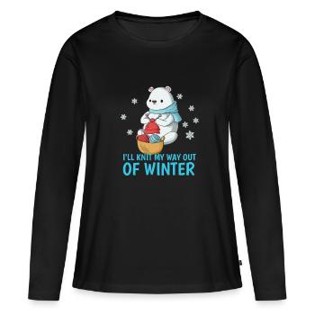 Humor - Frauen Premium Bio Langarmshirt - Schwarz - Vorne - Julia (174cm)