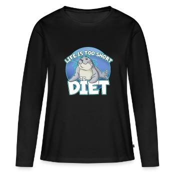 Humor - Frauen Premium Bio Langarmshirt - Schwarz - Vorne - Julia (174cm)