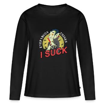 Humor - Frauen Premium Bio Langarmshirt - Schwarz - Vorne - Julia (174cm)