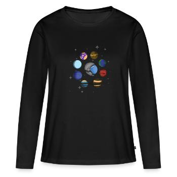 Astronaute - T-shirt manches longues Premium bio Femme - noir - Devant - Julia (174cm)
