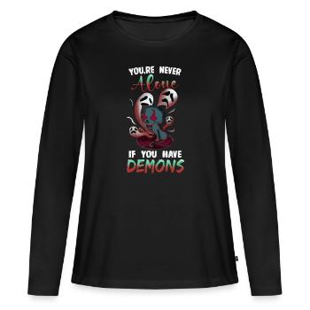 Humor - Frauen Premium Bio Langarmshirt - Schwarz - Vorne - Julia (174cm)