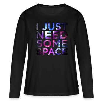 Espace - T-shirt manches longues Premium bio Femme - noir - Devant - Julia (174cm)