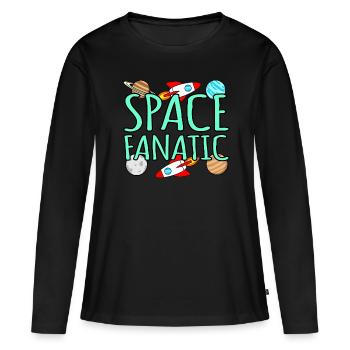 Espace - T-shirt manches longues Premium bio Femme - noir - Devant - Julia (174cm)