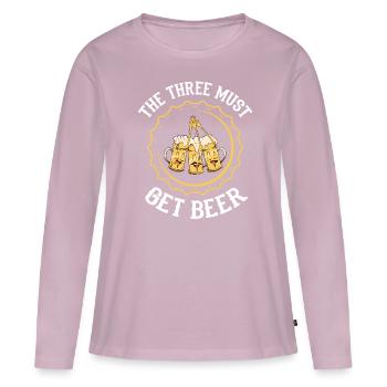 Three beers - Women's Premium Organic Long Sleeve Shirt - dusky pink - Front - Julia (174cm)