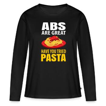 Pasta - Frauen Premium Bio Langarmshirt - Schwarz - Vorne - Julia (174cm)