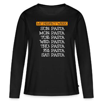 Pasta - Frauen Premium Bio Langarmshirt - Schwarz - Vorne - Julia (174cm)
