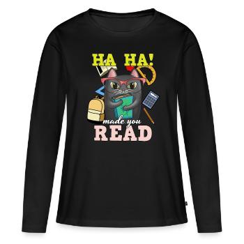 Lehrer - Frauen Premium Bio Langarmshirt - Schwarz - Vorne - Julia (174cm)