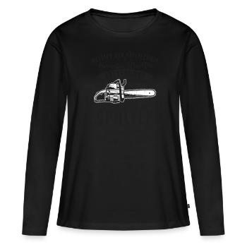 Meister der Fälltechnik Herr Des Holzes Holzfäller - Frauen Premium Bio Langarmshirt - Schwarz - Vorne - Julia (174cm)
