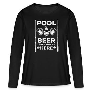 Billard Billardspieler Billardkugel Pool - Frauen Premium Bio Langarmshirt - Schwarz - Vorne - Julia (174cm)