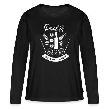 Billard Billardspieler Billardkugel Pool - Frauen Premium Bio Langarmshirt - Schwarz - Vorne - Julia (174cm)