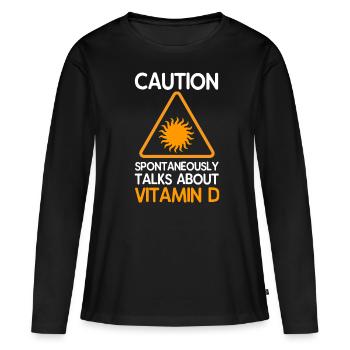Cadeau de vitamine d sain - T-shirt manches longues Premium bio Femme - noir - Devant - Julia (174cm)