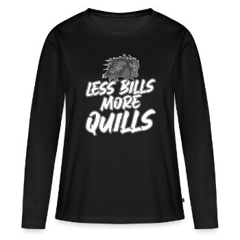 Moins de factures Plus de piquants - Porc-épic - T-shirt manches longues Premium bio Femme - noir - Devant - Julia (174cm)