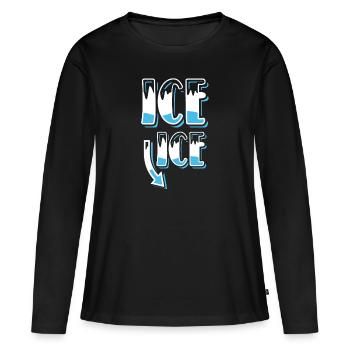 Annonce de grossesse - T-shirt manches longues Premium bio Femme - noir - Devant - Julia (174cm)
