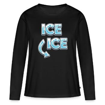Annonce de grossesse - T-shirt manches longues Premium bio Femme - noir - Devant - Julia (174cm)