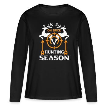 Chasse Chasse Chasseur Fusil Tir Chasse Chasse - T-shirt manches longues Premium bio Femme - noir - Devant - Julia (174cm)