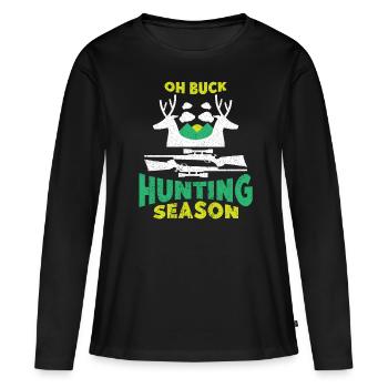 Chasse Chasse Chasseur Fusil Tir Chasse Chasse - T-shirt manches longues Premium bio Femme - noir - Devant - Julia (174cm)