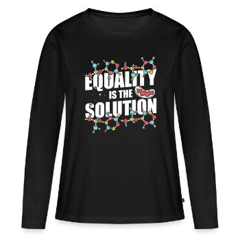 Equality Is The Solution - Steminist - Frauen Premium Bio Langarmshirt - Schwarz - Vorne - Julia (174cm)