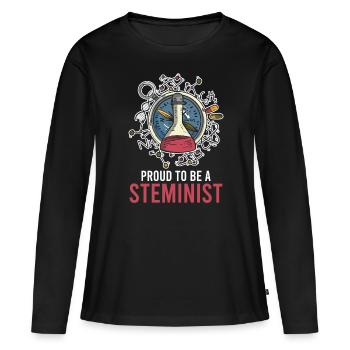 Proud To Be A Steminist - Frauen Premium Bio Langarmshirt - Schwarz - Vorne - Julia (174cm)