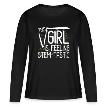 Cette fille se sent Stem-Tastic - Steminist - T-shirt manches longues Premium bio Femme - noir - Devant - Julia (174cm)