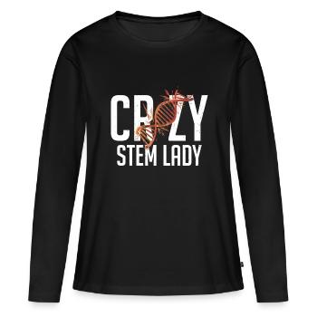 Crazy Stem Lady - Steministe - T-shirt manches longues Premium bio Femme - noir - Devant - Julia (174cm)