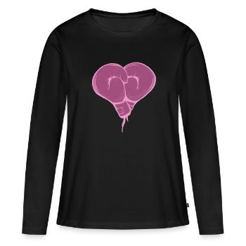 Boxing Gloves Heart Boxing Lover Boxing Gift idea - Women's Premium Organic Long Sleeve Shirt - black - Front - Julia (174cm)
