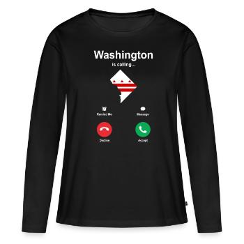 Horizon de Washington - T-shirt manches longues Premium bio Femme - noir - Devant - Julia (174cm)
