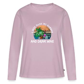 Garten getränk wein geschenk - Frauen Premium Bio Langarmshirt - Altrosa - Vorne - Julia (174cm)