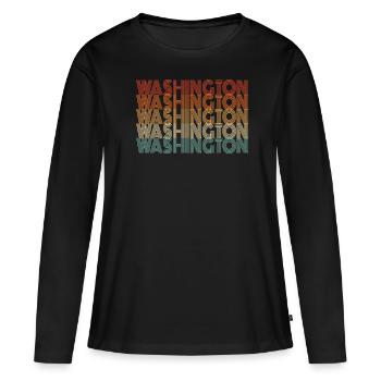 Horizon de Washington - T-shirt manches longues Premium bio Femme - noir - Devant - Julia (174cm)