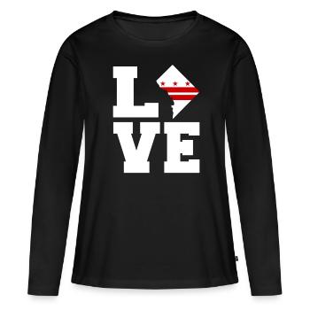 Horizon de Washington - T-shirt manches longues Premium bio Femme - noir - Devant - Julia (174cm)