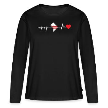 Horizon de Washington - T-shirt manches longues Premium bio Femme - noir - Devant - Julia (174cm)