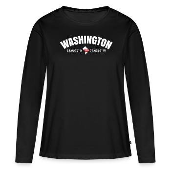 Horizon de Washington - T-shirt manches longues Premium bio Femme - noir - Devant - Julia (174cm)