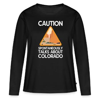 Conversations sur Colorado Gift - T-shirt manches longues Premium bio Femme - noir - Devant - Julia (174cm)
