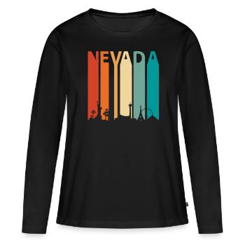 Cadeau de racine du Nevada - T-shirt manches longues Premium bio Femme - noir - Devant - Julia (174cm)